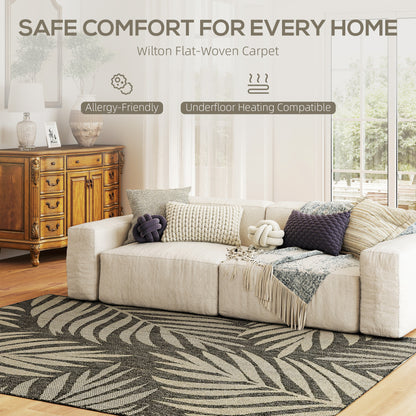 UV Resistant Indoor & Outdoor Area Rug, Easy-Cleaning Machine Washable Rug for Patio, Garden, Kitchen, Bathroom or Living Room, 230 x 160 cm, Grey