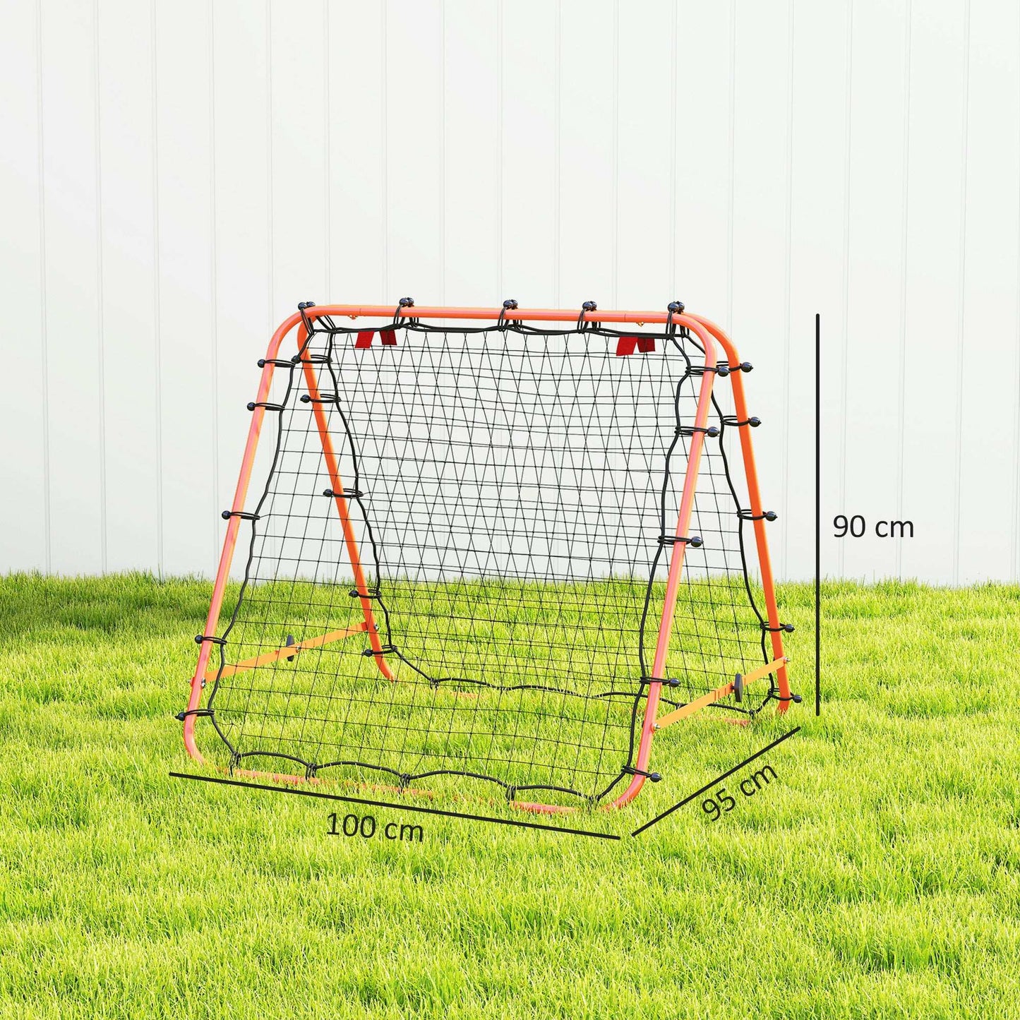 Double Sided Football Rebounder Net, Football Rebound Goal with Five Adjustable Angles, Orange
