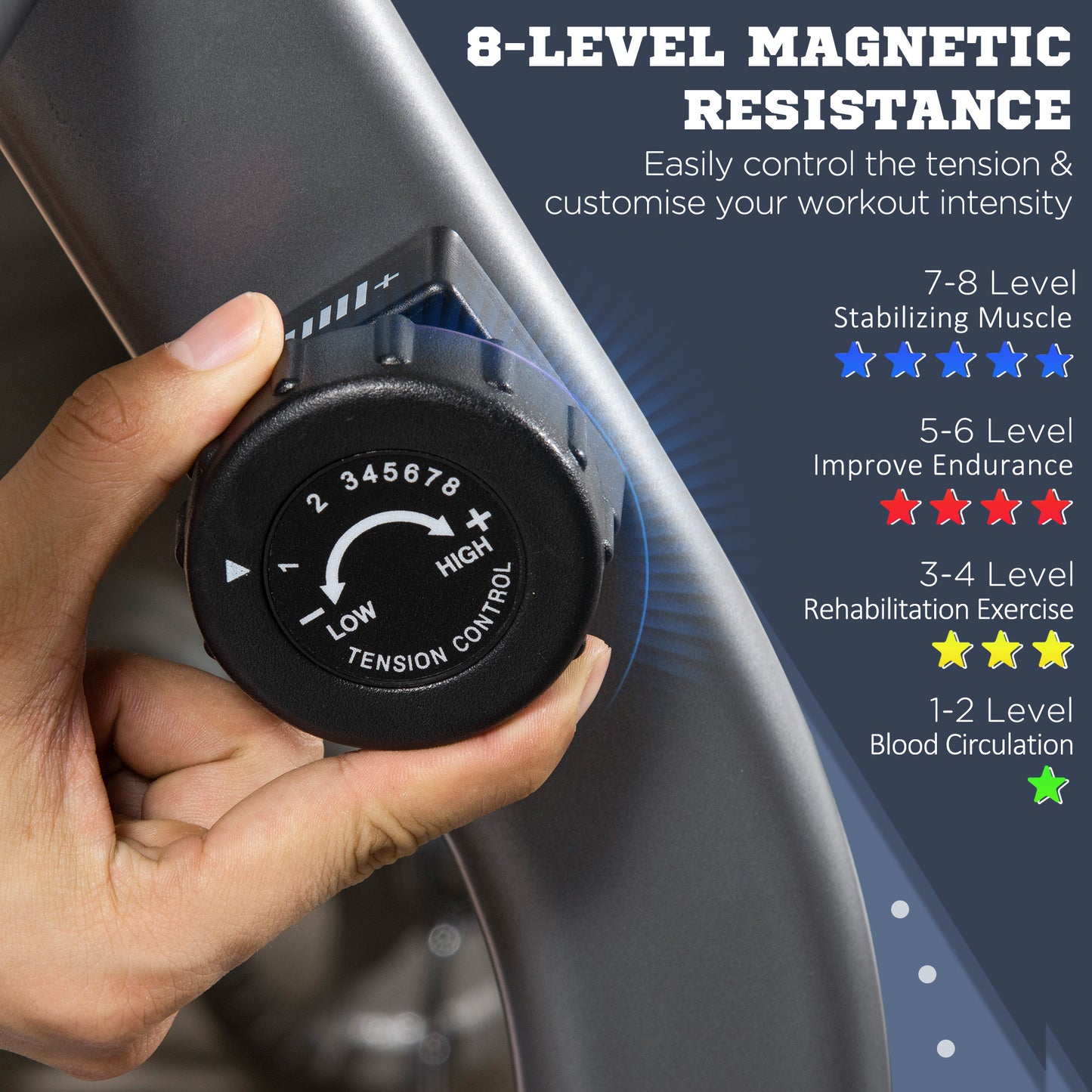 Exercise Bike with LCD Display, Stationary Bike with Quiet 8-Level Magnetic Resistance, Adjustable Seat and Backrest, Indoor Cycling Exercise Equipment for Home Gym Fitness Workout Training