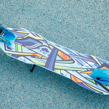 Foldable Kids Scooter with Adjustable Handlebar, 200mm Big Wheel, Rear Fender Brake, for Ages 6-12 Years, Blue / Green