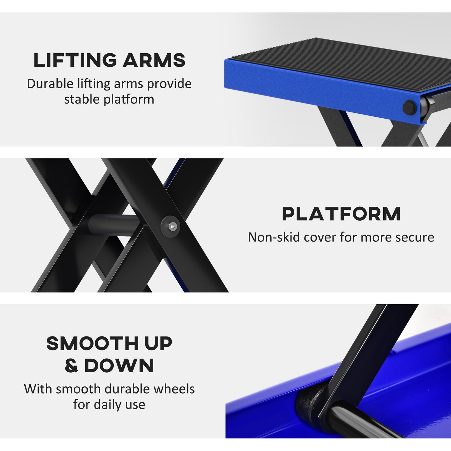 500KG Motorcycle Scissor Lift Jack, Height Adjustable Motorbike Stand with Anti-Slip Wide Deck, Heavy Duty Steel Motorbike Repair Lift