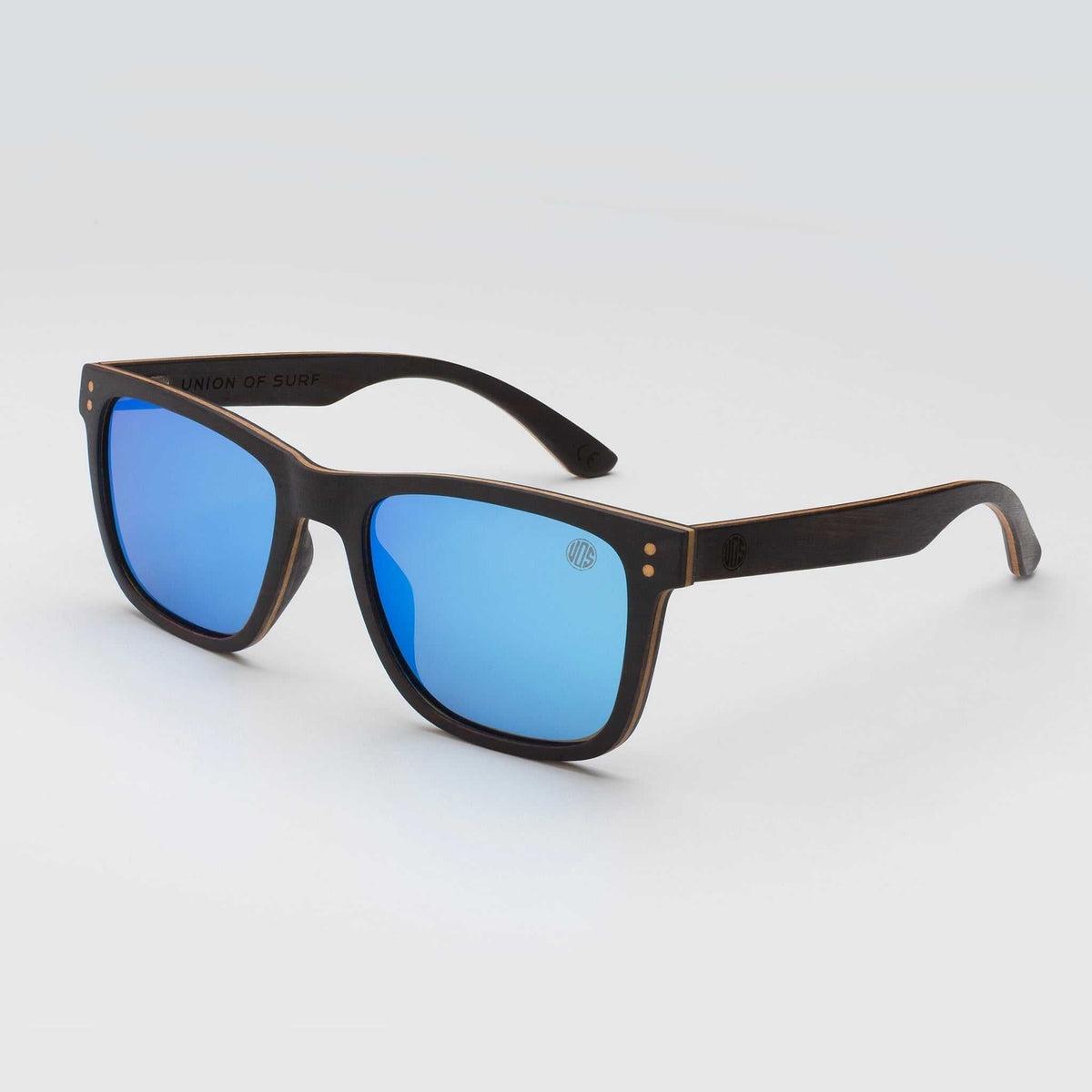 Union Of Surf Fistral Wood Look Polarised Sunglasses | Laminated Wood Frame | UV400 | Glare-Reducing | Classic Silhouette | 6 Lens Options | Travel Beach Driving Daily Wear