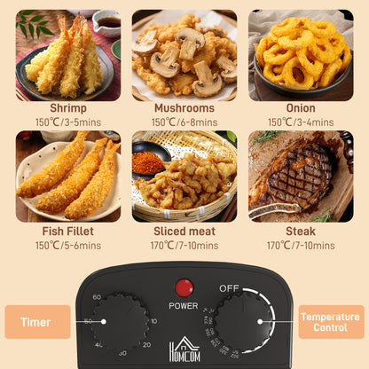 5 Litre Deep Fat Fryer with Adjustable Temperature & Timer, 2000W Stainless Steel Deep Fryer with Removable Oil Basket and Viewing Window