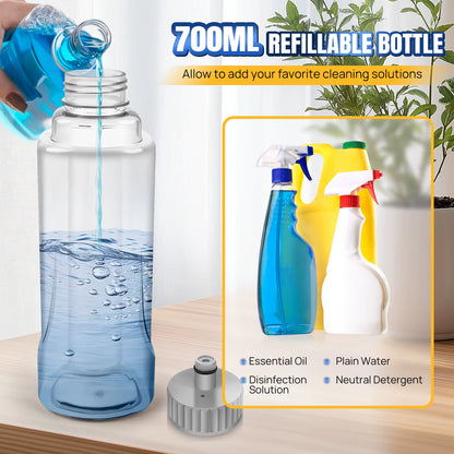 Wet and Dry Spray Mop Floor Wiper with Spray Function with 3 Wiper Pads and Window Scraper, 360° Rotating Mop 700Ml