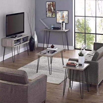4 Pieces Metal Hairpin Table Legs 8 Inch Modern Style for Furniture Desk Bench Chair DIY Project With FREE Feet Protector & Screws