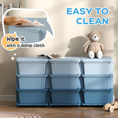 Kids Storage Unit with Nine Drawers - Blue