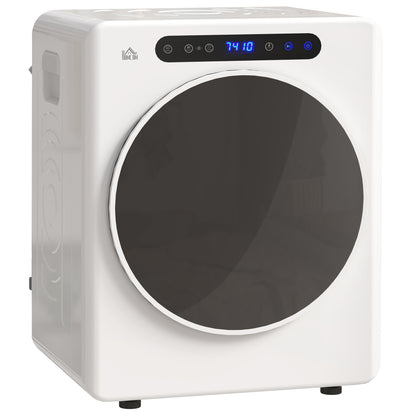 4kg Vented Small Space Tumble Dryer, 1000W Compact Freestanding Front Tumble Dryer with Stainless Steel Tub, Timer, 6 Heat Settings, Small Portable Clothes Dryer, White