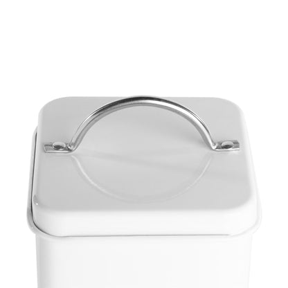 Stainless Steel Tea Coffee Sugar Canisters | Set of 3 | Airtight Lids | Labelled | Vintage Design | 17x10x10cm | 2-Year Warranty | White