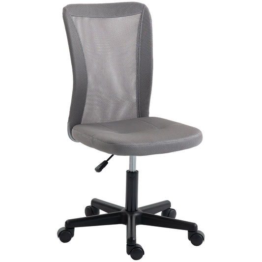 Vinsetto Computer Desk Chair, Mesh Office Chair with Adjustable Height and Swivel Wheels, Armless Study Chair