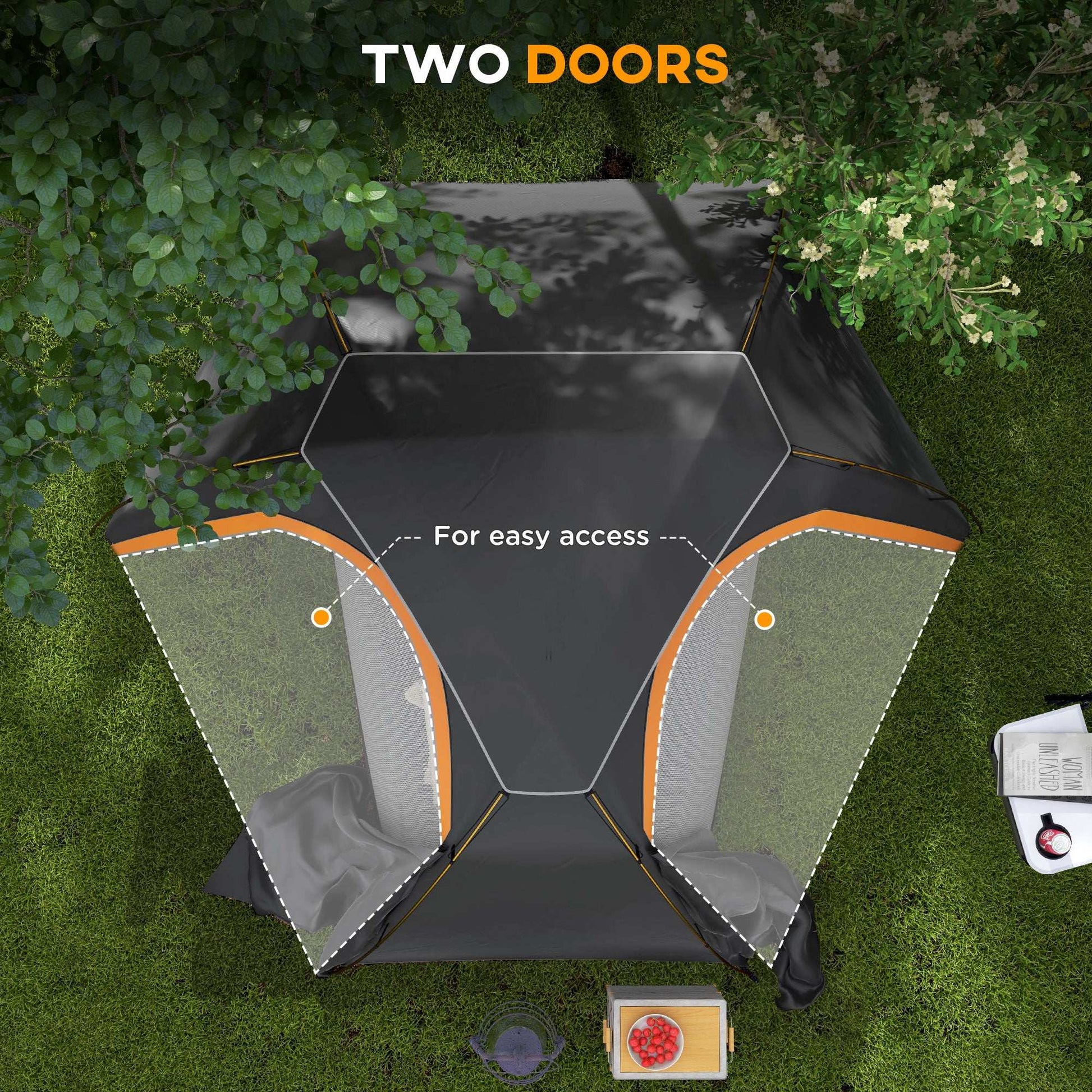 Outsunny Camping Dome Tent W/ Self Inflatable Mattress, 1 Person, Removable Rainfly, 2000mm Waterproof, Portable W/ Bags for Fishing Hiking