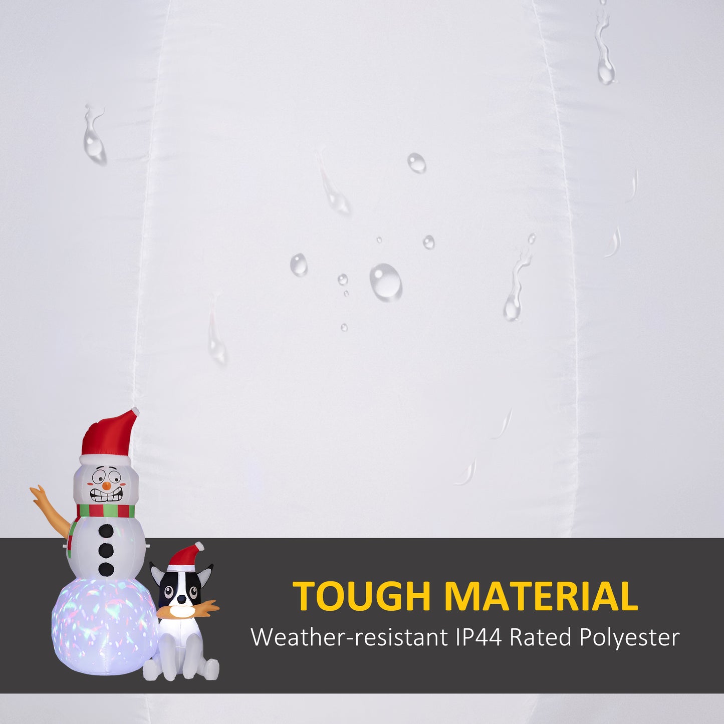 Outsunny 6.2FT Christmas Inflatable Snowman with Dog, Blow Up Outdoor LED Display for Garden Party