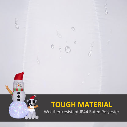 Outsunny 6.2FT Christmas Inflatable Snowman with Dog, Blow Up Outdoor LED Display for Garden Party
