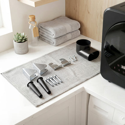 Vented Tumble Dryer, 4 kg Front Tumble Dryer with Stainless Steel Tub, 800W Compact Freestanding Black