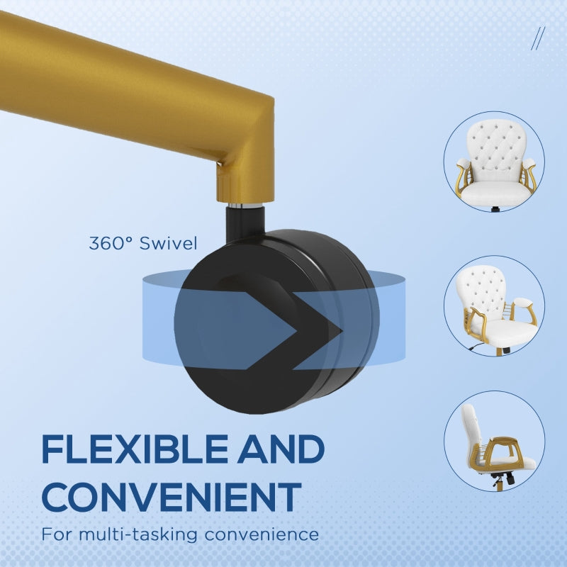 Vinsetto Height Adjustable Home Office Chair, Button Tufted Computer Chair with Padded Armrests and Tilt Function