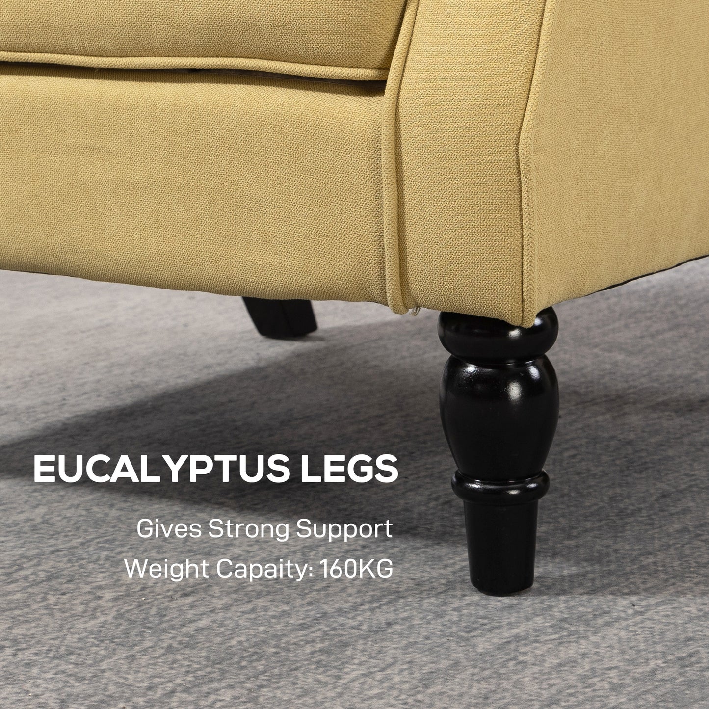 Wingback Accent Chair, Retro Vintage Style Upholstered Button Tufted Occasional Chair for Living Room and Bedroom