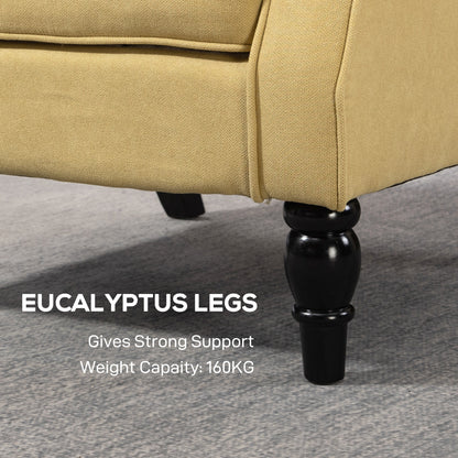 Wingback Accent Chair, Retro Vintage Style Upholstered Button Tufted Occasional Chair for Living Room and Bedroom