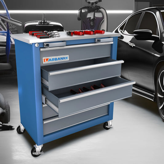 5-Drawer Rolling Tool Chest,Locking Metal Tool Cabinet with Drawer Liners,Non-slip Pearl Cotton Mat,360° Wheels for Easy Move