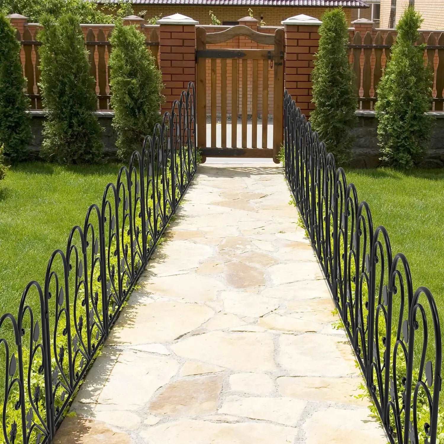 5 Pack Outdoor Metal Fencing Trellis Lawn Edging Animal Dog Barrier For Lawn Landscape Flower Bed Vegetable Fence