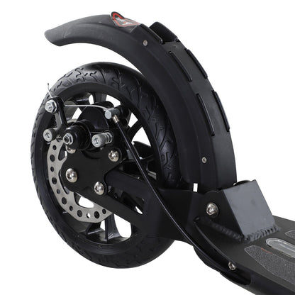 HOMCOM Teens Adult Kick Scooter Foldable Adjustable Aluminum Ride On Toy For 14+ w-Dual Brake System Shock Mitigation System-Black 95.5-110.5H CM
