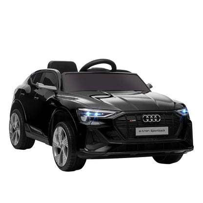 Kids Electric Ride-On Sports Car, 12V Two Motors Battery Powered Toy With Remote Control, Lights, Music, Horn - Black