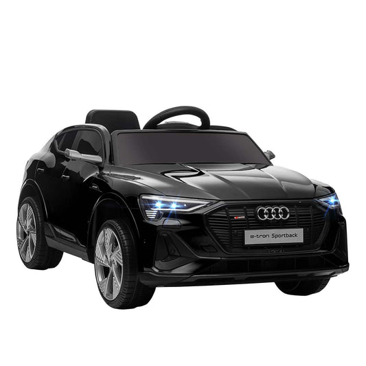 Kids Electric Ride-On Sports Car, 12V Two Motors Battery Powered Toy With Remote Control, Lights, Music, Horn - Black