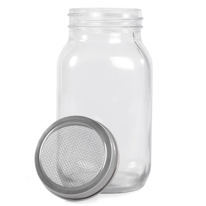 Maison & White Seed Sprouting Jar Kit Set of 2 | Glass Mason Jars Mesh Lids Ceramic Bases Steel Stands | Grow Broccoli Alfalfa Beans Microgreens | Dishwasher Safe | Food-Grade | 2-Year Warranty