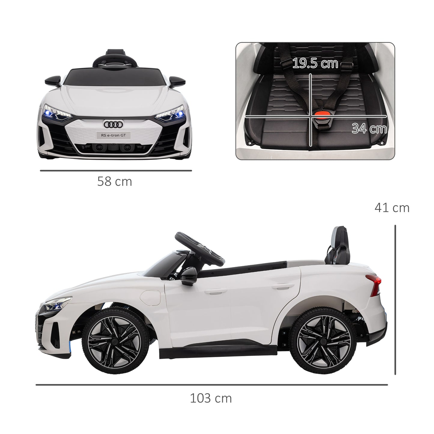 Audi RS E-Tron GT Licensed 12V Kids Electric Toy Sports Car Remote Horn Music