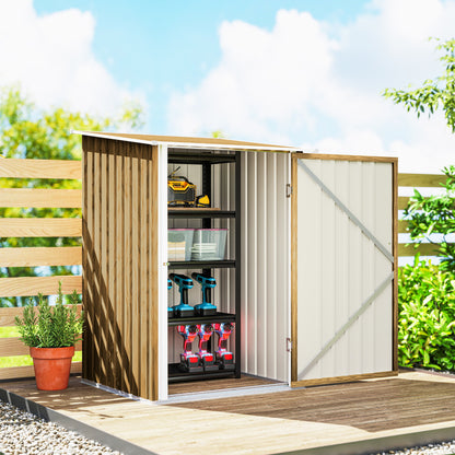 Lean-To Garden Shed | Galvanised Steel Outdoor Storage 1.0 x 1.03m with Sloped Roof