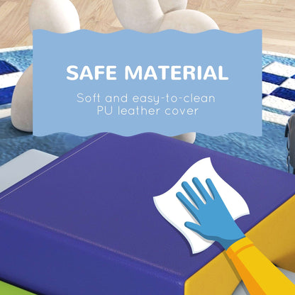 4-piece Soft Foam Blocks Play Set for Toddlers 1-3 Years, Blue