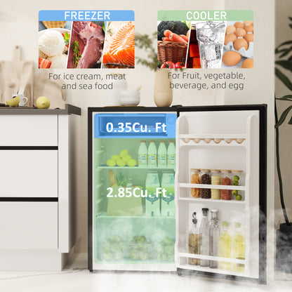 91L Freestanding Under-Counter Fridge Freezer with Lock - Black