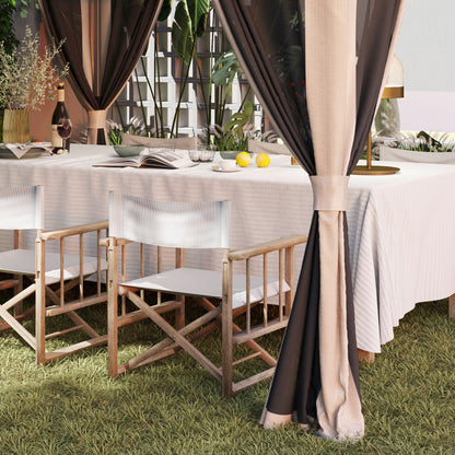 3.6x3.6m Pop-Up Gazebo | UPF50+ Oxford Fabric | Removable Mesh Walls | 3-Height Adjustment 260-280cm | 8 Drainage Holes | 4 Guy Ropes, 12 Ground Stakes & 4 Sandbags | Wheeled Carry Bag | Fits 8-12 People | Beige