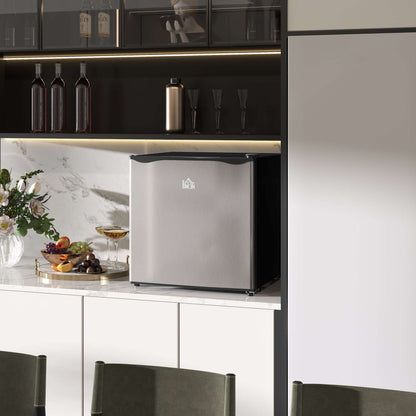 46 Litre Table Top Mini Fridge, Small Fridge with Ice Box, Reversible Door, Adjustable Temperature and Legs for Bedrooms, Home Office