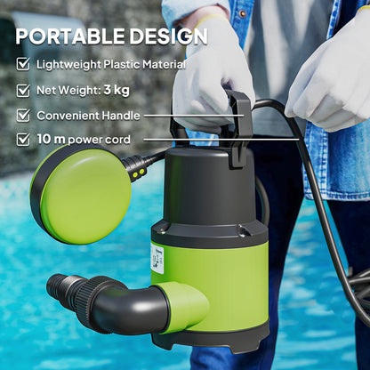 400W Submersible Water Pump for Dirty/Clean Water, 9000L/H Electric Sump Pump with Float Switch, Drain Water from Garden Pond, Hot Tub, Ditches