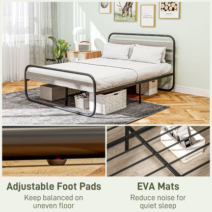 King Size Steel Industrial Bed Frame - Black