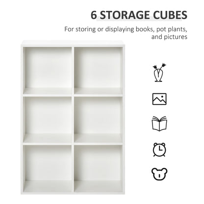 Freestanding Six-Cube Bookcase - Wood Effect