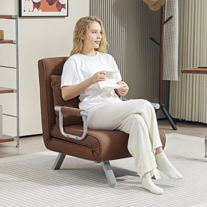 4-in-1 Faux Suede Chair Bed - Coffee