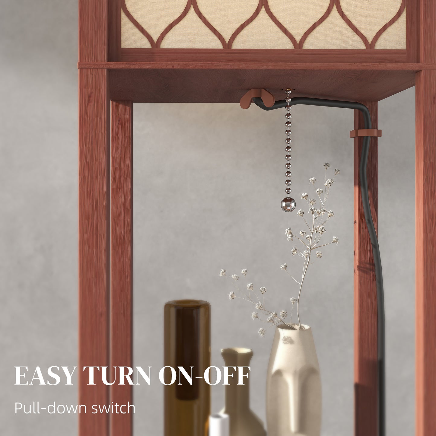 Three-Shelf Standing Lamp - Brown/White