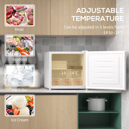 35L Mini Small Space Freezer, -24℃ to -14℃ Temperature - White