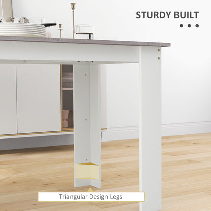 Dining Table for 4-6 | Wood-Effect Melamine Top | Triangular Legs | Water-Resistant | 50kg | Grey