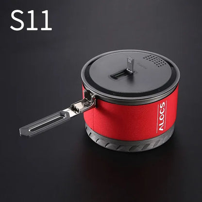 Alocs 1.3/2.3 L Fast-Heating Outdoor Picnic Camping Cookware Utensils Pot with Bowl Cup