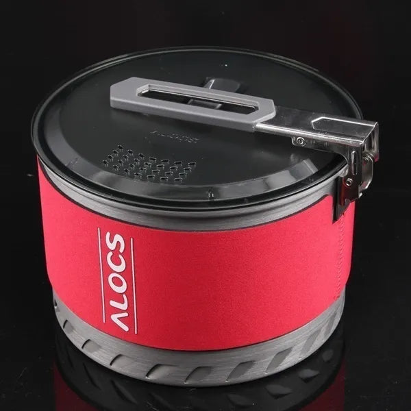 Alocs 1.3/2.3 L Fast-Heating Outdoor Picnic Camping Cookware Utensils Pot with Bowl Cup