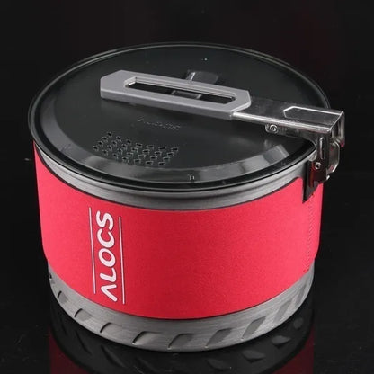 Alocs 1.3/2.3 L Fast-Heating Outdoor Picnic Camping Cookware Utensils Pot with Bowl Cup