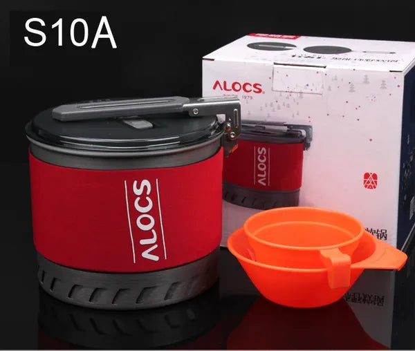 Alocs 1.3/2.3 L Fast-Heating Outdoor Picnic Camping Cookware Utensils Pot with Bowl Cup