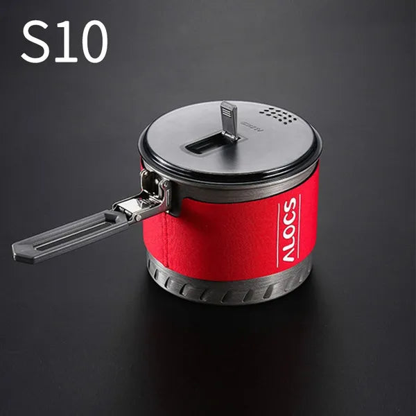 Alocs 1.3/2.3 L Fast-Heating Outdoor Picnic Camping Cookware Utensils Pot with Bowl Cup