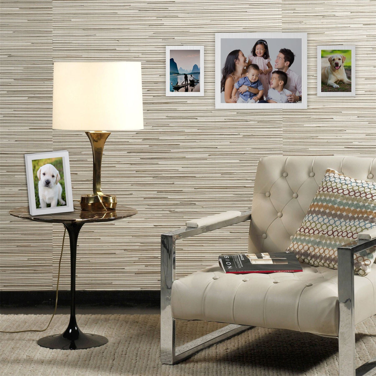 Maison & White Set of 10 Assorted White Photo Frames | E1 Fiberboard | 3 Sizes | Wall Mount or Freestanding | Portrait & Landscape | Perspex Cover | 2-Year Warranty