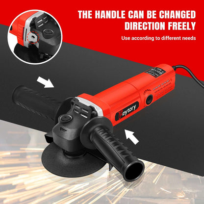 5000W Electric Corded Angle Grinder Grinding Sander Tool For Metal Tile Cutting & Polishing M14 12000RPM