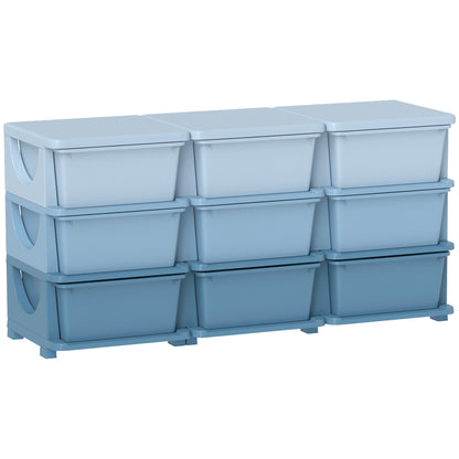 Kids Storage Unit with Nine Drawers - Blue