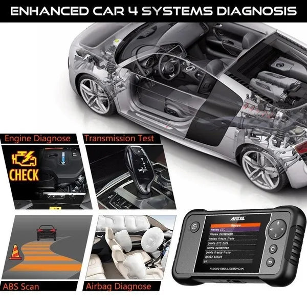 ANCEL FX2000 OBD2 Car Diagnostic Scan Tool Machine - Engine/ABS/SRS/Transmission Automotive OBDII Scanner Vehicle Code Reader 10 Function