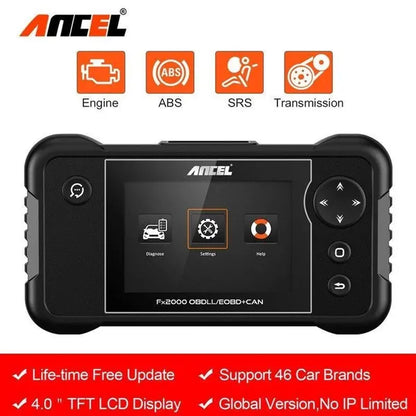 ANCEL FX2000 OBD2 Car Diagnostic Scan Tool Machine - Engine/ABS/SRS/Transmission Automotive OBDII Scanner Vehicle Code Reader 10 Function