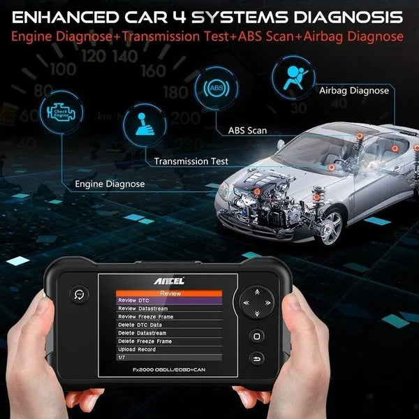 ANCEL FX2000 OBD2 Car Diagnostic Scan Tool Machine - Engine/ABS/SRS/Transmission Automotive OBDII Scanner Vehicle Code Reader 10 Function